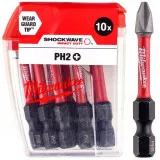 Биты Milwaukee PH2 SHOCKWAVE 50 мм, 10 шт. (4932430855)