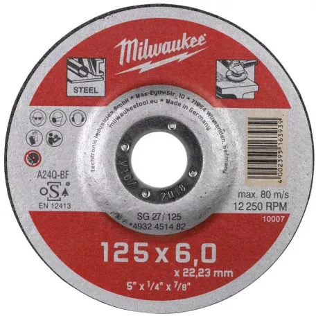 Шлифовальный диск с металла SG 27/125х6 MILWAUKEE (4932451482)