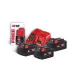 Энергокомплект MILWAUKEE M18 NRG-503 (В5 3шт; З/П M12-18FC) + аккумулятор M12 B2 (4933451423)