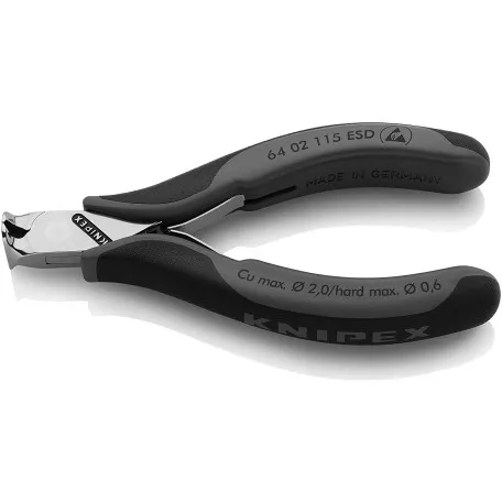 Кусачки торцевые Knipex ESD для электроники (антистатические), 115 мм (64 02 115 ESD)