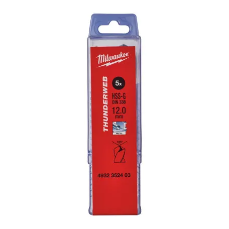 Сверло по металлу MILWAUKEE THUNDERWEB HSS-G 12,0 x 151 мм, 5 шт (4932352403)