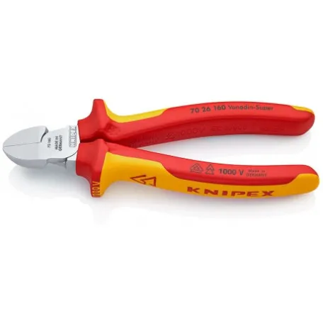 Кусачки боковые Knipex VDE (хромированные), 160 мм (70 26 160)