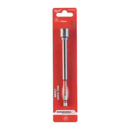 Торцевая головка MILWAUKEE 1/4 дюйма, шестигранная, 10 мм/150 мм Shockwave (4932492447)