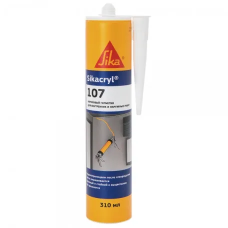 Акриловый силиконизированный герметик внутренний/наружный Sika Sikacryl 107, 310 мл (562799)