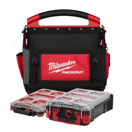 Сумка для инструментов  и 2 органайзера MILWAUKEE PACKOUT, набор из 3 частей (4932499040)
