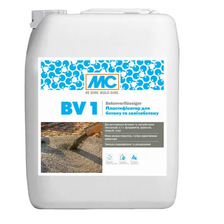 Пластифікатор для бетону та залізобетону MC-Bauchemie BV1, каністра 1 л (MC-PLBV1-01)