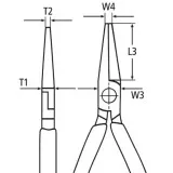 Плоские круглогубцы Knipex с режущими кромками, 200 мм (26 11 200)