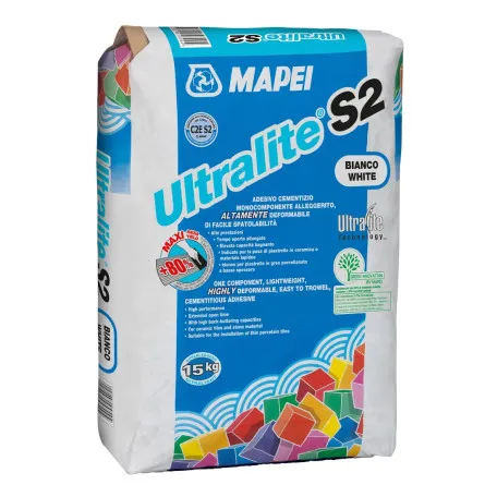 Цементний еластичний клей Ultralite S2, білий, 15 кг (095081115W)