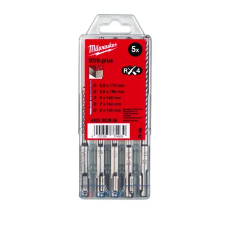 Набор буров MILWAUKEE SDS+ MX4, 5 шт. (4932352835)