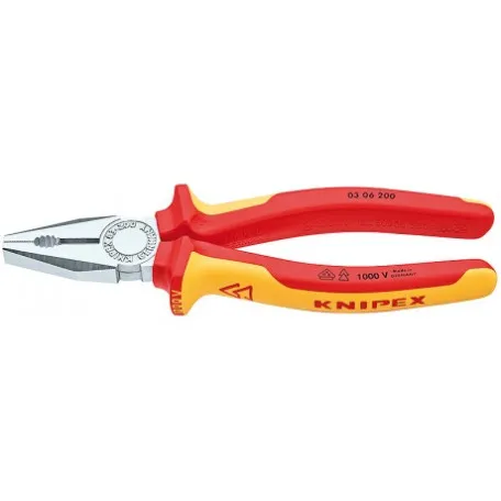 Плоскогубцы Knipex VDE комбинированные (хромированные), 200 мм (03 06 200)