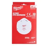 Респиратор без клапана MILWAUKEE FFP2, 20шт (4932479237)