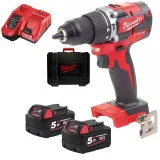 Дрель-шуруповерт MILWAUKEE M18 CBLPD-502X бесщеточный ударный, 60 Нм (4933464558)