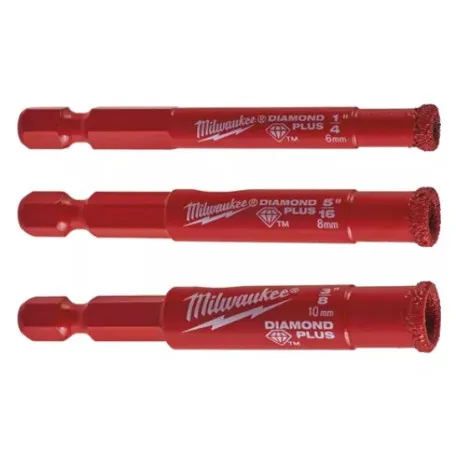 Набор коронок для алмазного сверления Diamond Plus™ MILWAUKEE 6-8-10мм (4932471771)