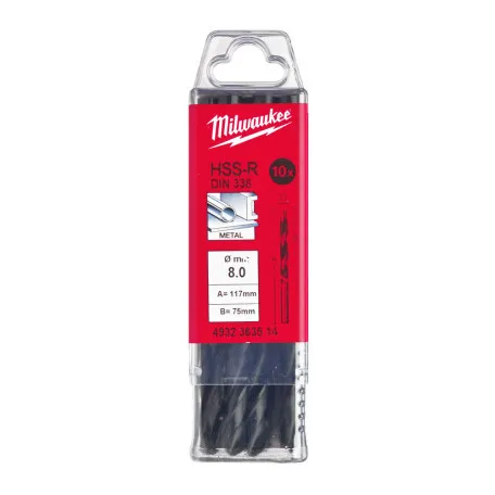 Сверло по металлу MILWAUKEE HSS-R 8,0 мм, 10 шт (4932363514)