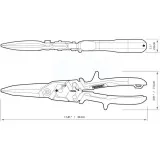 Ножницы по металлу ToughBuilt TB-H4-60-SL, удлиненные 300 мм прямые (TB-H4-60-SL)