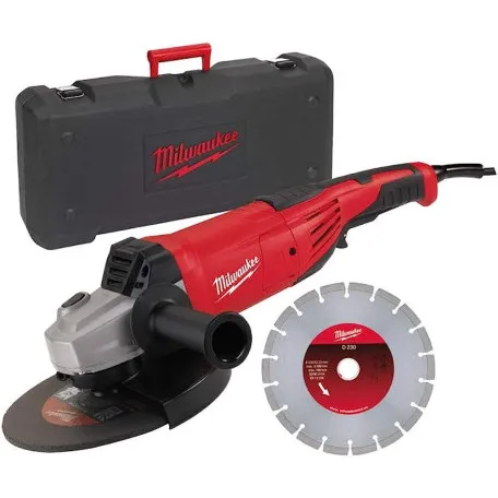 Угловая шлифовальная машина MILWAUKEE AG22-230DMS-DSET с алмазным диском 230 мм (4933440292)