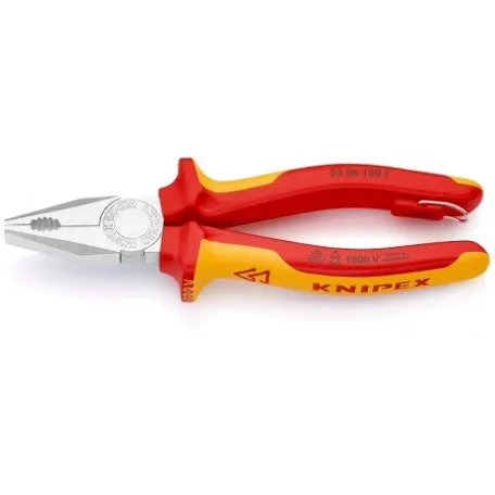 Плоскогубцы Knipex VDE комбинированные (хромированные), 180 мм (03 06 180 T)