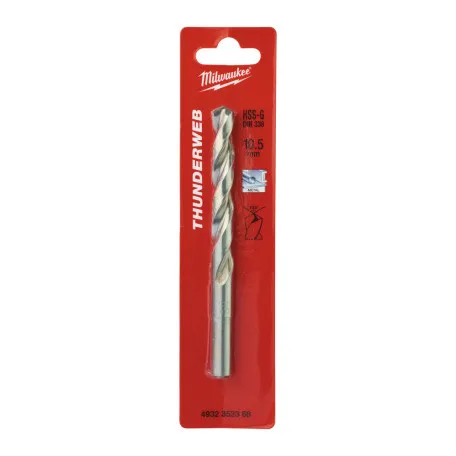 Сверло по металлу MILWAUKEE THUNDERWEB HSS-G 10,5 x 133 мм, 1 шт (4932352368)