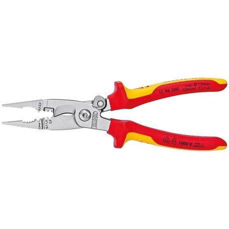 Многофункциональные клещи с пружиной Knipex VDE для электромонтажных работ (13 96 200)