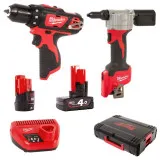 Набір акумуляторних інструментів MILWAUKEE M12 BPP2L-422X (4933481028)