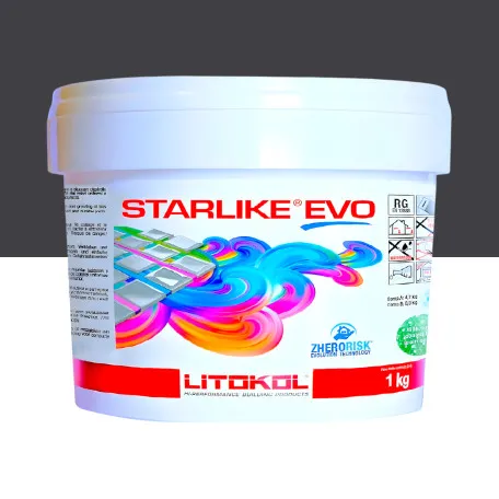 Эпоксидная затирка Litokol Starlike EVO 140 графит 1 кг (STEVONGR0001)