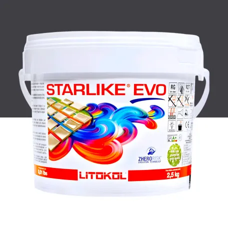 Эпоксидная затирка Litokol Starlike EVO 140 графит 2,5 кг (STEVONGR02.5)