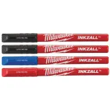 Набор маркеров с ультратонким пером MILWAUKEE Fine Tip InkZAll, 4 шт (48223165)