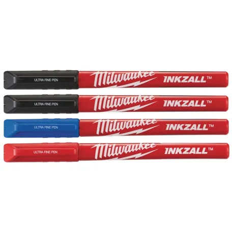 Набор маркеров с ультратонким пером MILWAUKEE Fine Tip InkZAll, 4 шт (48223165)