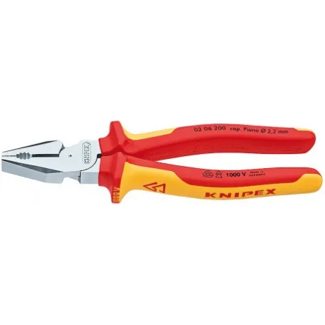 Плоскогубцы Knipex VDE комбинированные особой прочности (хромированные), 200 мм (02 06 200)
