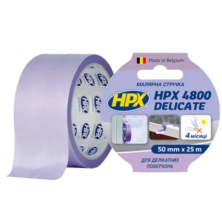 Малярная лента (скотч) HPX 4800 50ммx25м для деликатных поверхностей и четких контуров (SR5025)