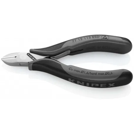 Кусачки боковые Knipex ESD для электроники (антистатические), 115 мм (77 12 115 ESD)