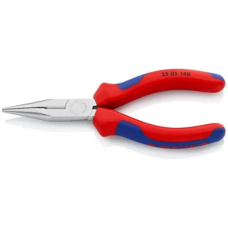 Плоские круглогубцы Knipex с режущими кромками (хромированные), 160 мм (25 05 160)