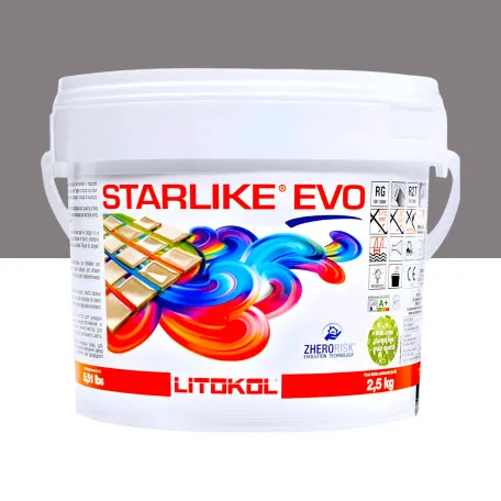 Эпоксидная затирка Litokol Starlike EVO 125 серый цемент (серая) 2,5 кг (STEVOGCM02.5)