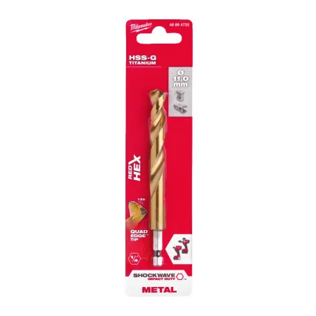 Сверло по металлу Milwaukee RedHEX HSS-G TiN, 11х81х125 мм (48894725)