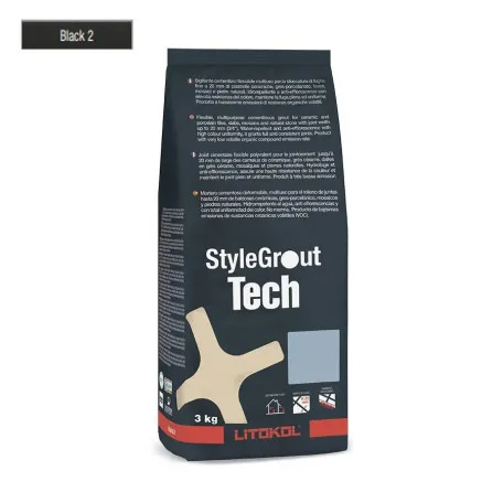 Цементная затирка Litokol StyleGrout Tech 0-20 (Black 2) 3 кг (SGTCHBLK20063)