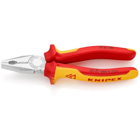 Плоскогубцы Knipex VDE комбинированные (хромированные), 180 мм (03 06 180)