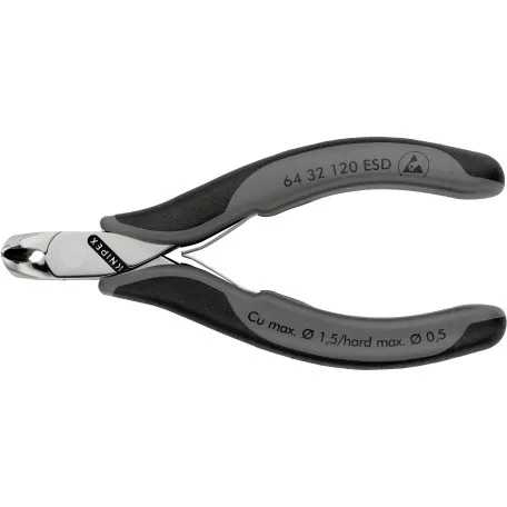 Кусачки торцевые Knipex ESD для электроники (антистатические), 120 мм (64 32 120 ESD)