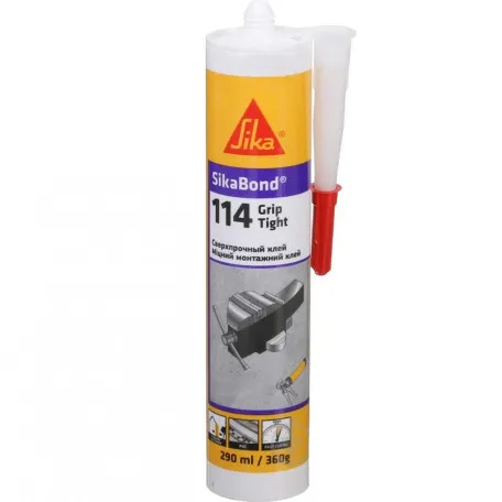 Монтажный клей для внутреннего и наружного применения Sika SikaBond-114 Grip Tight 290 мл (561316)