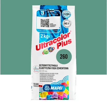 Фуга цементна Mapei Ultracolor Plus №260, оливковий, 2 кг (6026002A)
