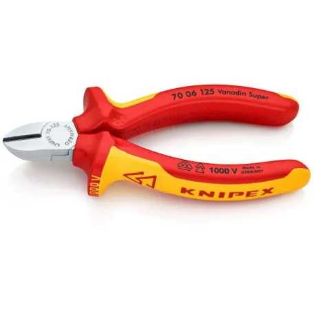 Кусачки боковые Knipex VDE (хромированные), 125 мм (70 06 125)