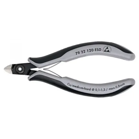 Прецизионные кусачки боковые Knipex ESD для электроники (антистатические), 120 мм (79 22 120 ESD)