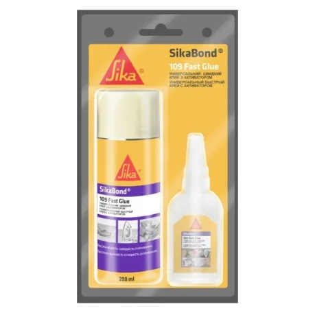 Мгновенный универсальный клей Sika Bond 109 Fast Glue, 50 г + 200 мл (615730)