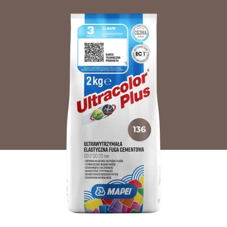 Фуга цементна Mapei Ultracolor Plus №136, гончарна глина, 2 кг (6013602A)
