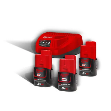 Энергокомплект MILWAUKEE M12 NRG-303 (B3 3шт; З/П С12С) (4933459207)