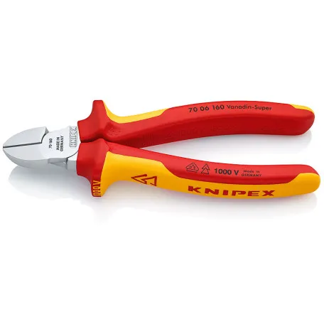 Кусачки боковые Knipex VDE (хромированные), 160 мм (70 06 160)