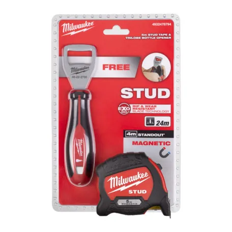 Рулетка MILWAUKEE STUD 5M + открывашка для бутылок (4932478794)