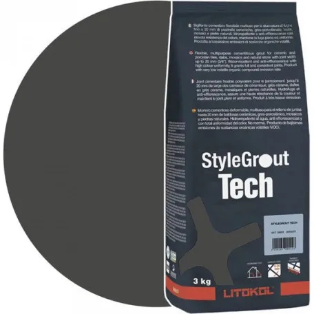 Цементная затирка Litokol StyleGrout Tech 0-20 (Black 1) 3 кг (SGTCHBLK10063)