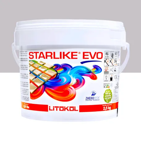 Эпоксидная затирка Litokol Starlike EVO 110 серый перламутр (серая) 2,5 кг (STEVOGPR02.5)