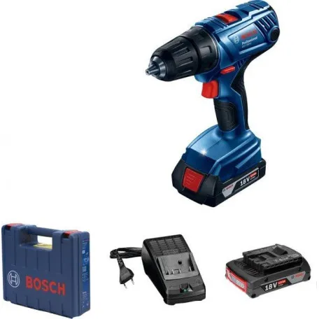 Аккумуляторная дрель шуруповерт Bosch Professional GSR 180-Li в чемодане с 2 акб GBA 18V 2 Ah и з/у GAL 18V-20 (06019F8109)