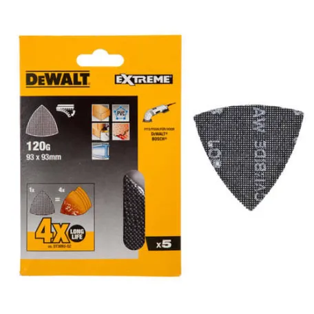 Шліфувальні листи, DeWALT, для дельташліфмашин, P120, 5 шт. (DTM3093)